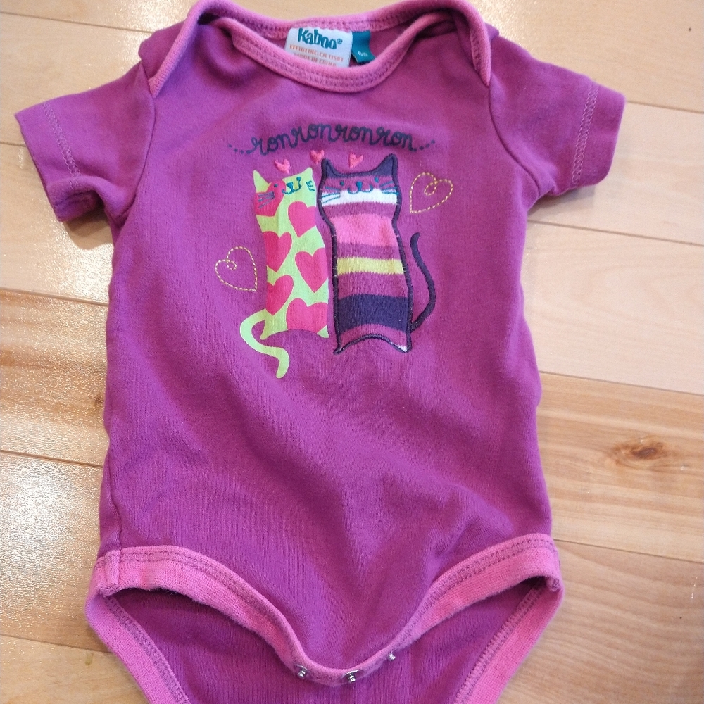 4/20$ 6m kaboo purple cat onesie